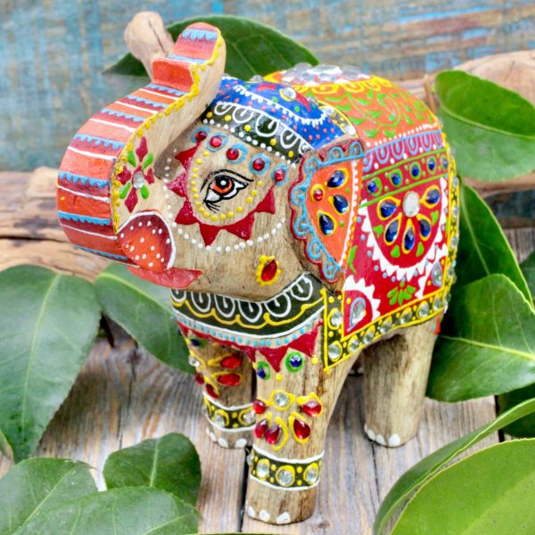 Hand Painted Wood Elephant For Cheap