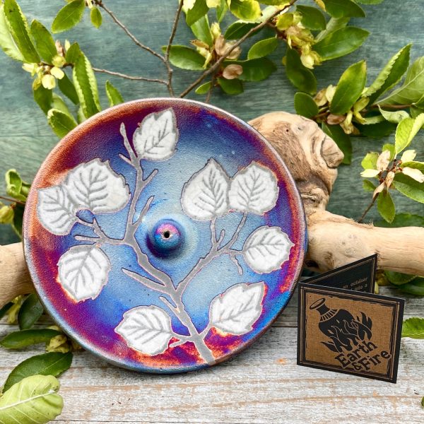 Raku Pottery Incense Holder -Leaves For Cheap