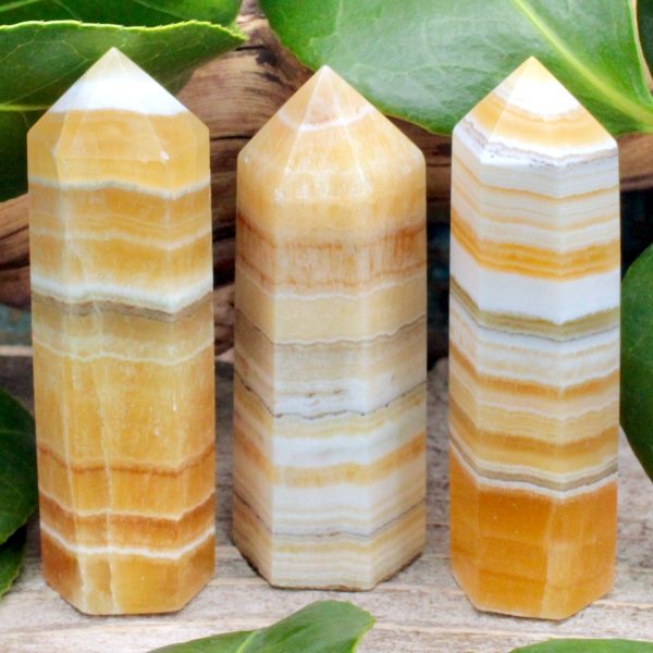 Orange Banded Calcite Tower Sale
