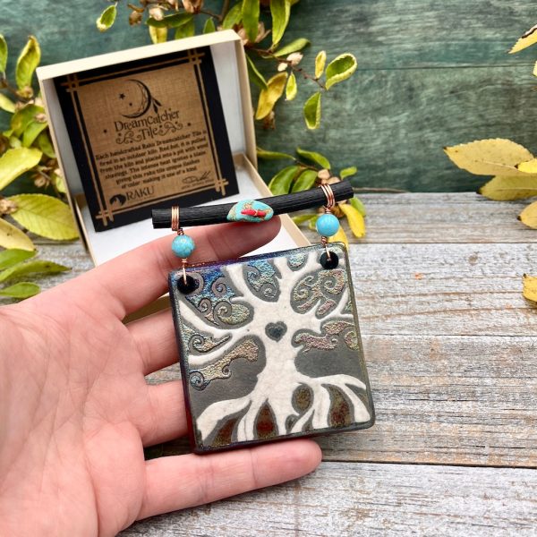 Raku Dreamcatcher Tile - Tree of Life For Cheap - Image 2