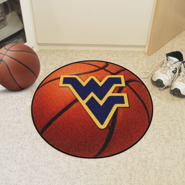 West Virginia Mountaineers Basketball Mat 27  diameter on Sale