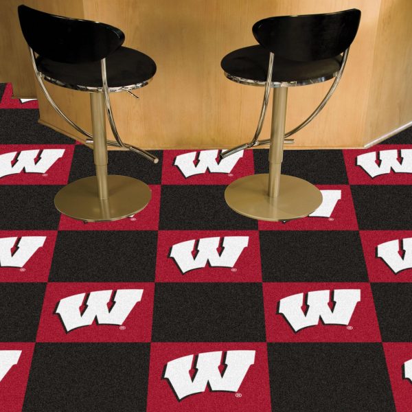 Wisconsin Badgers Team Carpet Tiles 18 x18  tiles Sale