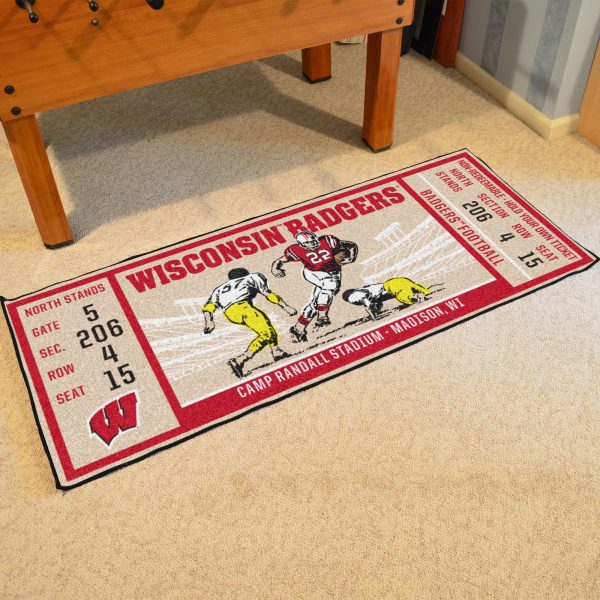 Wisconsin Badgers Ticket Runner 30 x72  For Sale