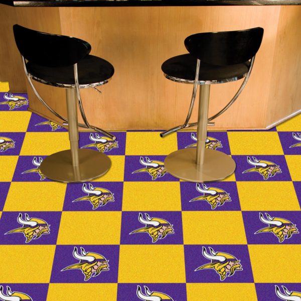 Minnesota Vikings Team Carpet Tiles 18 x18  tiles For Discount
