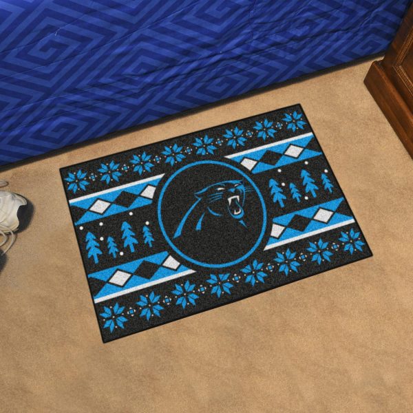 Carolina Panthers Holiday Sweater Starter Mat 19 x30  Fashion