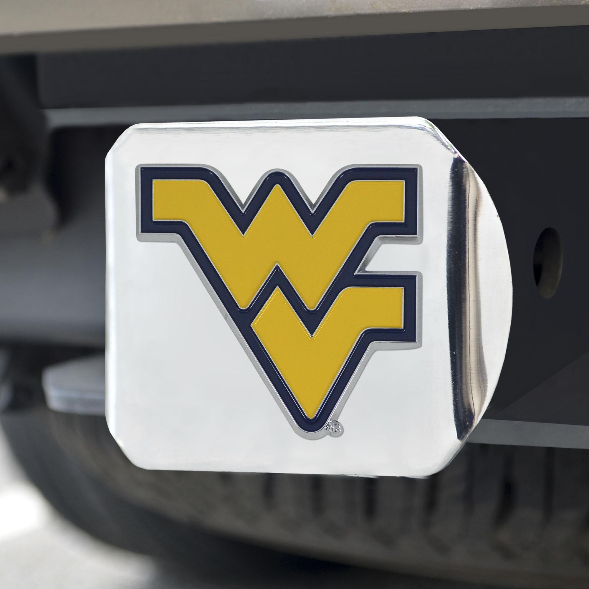 West Virginia Mountaineers Color Hitch Cover Chrome 3.4 x4  Fashion