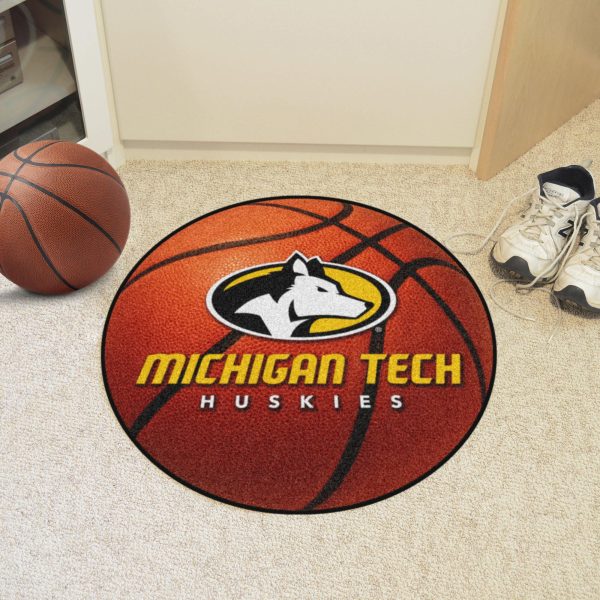 Michigan Tech Huskies Basketball Mat 27  diameter For Discount