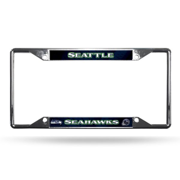 Seattle Seahawks License Plate Frame Chrome EZ View Supply