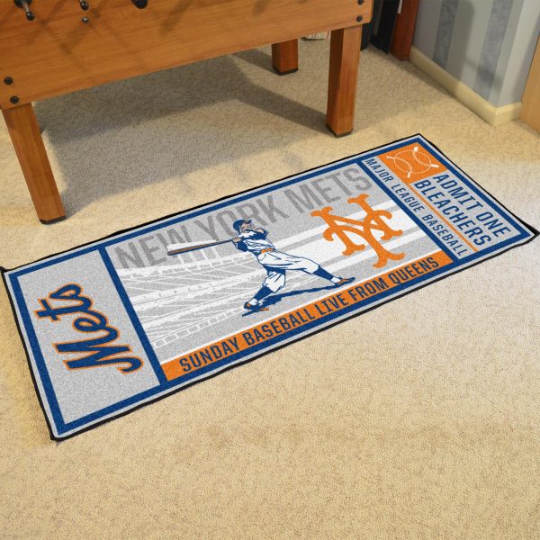 New York Mets Retro Collection 2014 Ticket Runner Mat 30  x 72  Online now