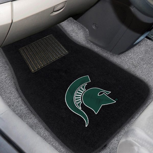 Michigan State Spartans 2 pc Embroidered Car Mat Set 17 x25.5  Hot on Sale