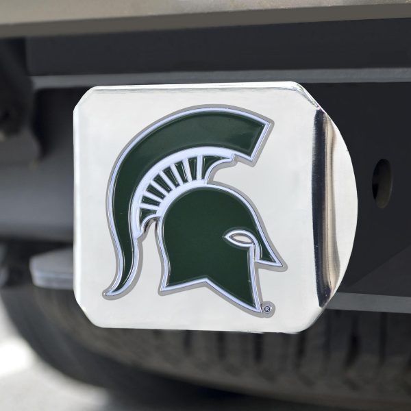 Michigan State Spartans Color Hitch Cover Chrome 3.4 x4  Hot on Sale