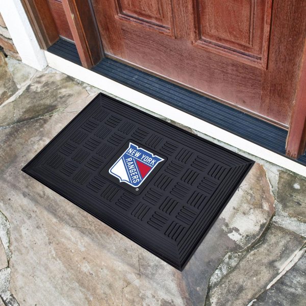 New York Rangers Medallion Door Mat 19.5 x31.25  Hot on Sale